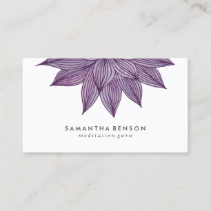 Carte De Visite Aquarelle florale pourpre de la fleur de Lotus  