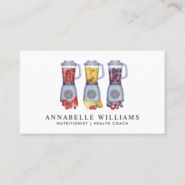 Carte De Visite Aquarelle Fruit diététiste nutritionniste (Devant)