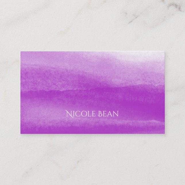 Carte De Visite Aquarelle Fuchsia Moderne Élégant (Devant)