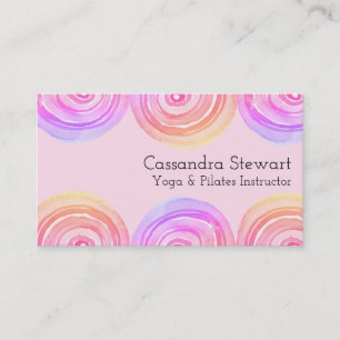 Carte De Visite Aquarelle géométrique Design Arcs roses chauds