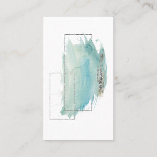 Carte De Visite Aquarelle géométrique Girly d'argent et de