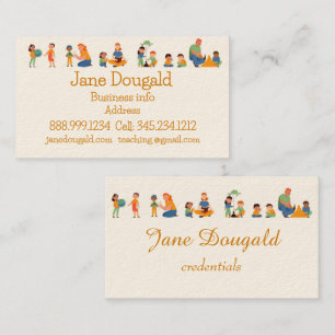 Carte De Visite Aquarelle Gold Pomme Enseignant, Instructeur Tutor