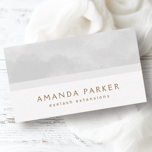 Carte De Visite Aquarelle gris clair spa de beauté (Light gray watercolor spa boutique beauty stylist business card)