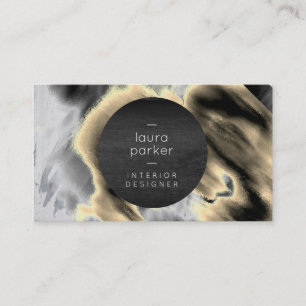 Carte De Visite Aquarelle gris noir et blanc