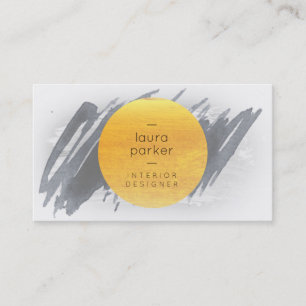 Carte De Visite Aquarelle gris noir Splatter Abstrait moderne