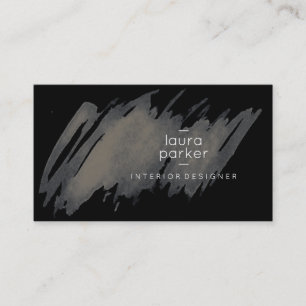 Carte De Visite Aquarelle gris noir Splatter Abstrait moderne
