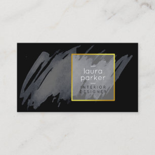 Carte De Visite Aquarelle gris noir Splatter Abstrait moderne