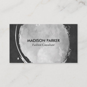 Carte De Visite Aquarelle grise contemporaine Ardoise brossée