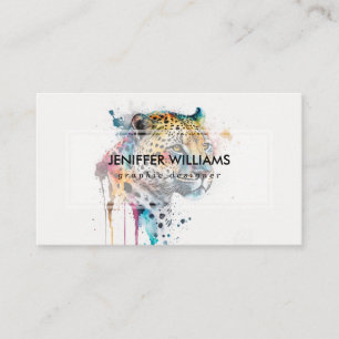 Carte De Visite Aquarelle Jaguar