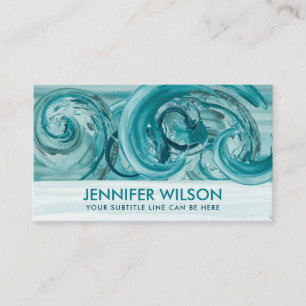 Carte De Visite Aquarelle Laver les vagues de l'océan Abstrait