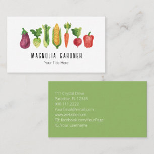 Carte De Visite Aquarelle Légumes