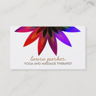 Carte De Visite Aquarelle Lotus Fleur Logo Yoga Santé de guérison