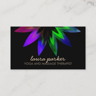 Carte De Visite Aquarelle Lotus Fleur Logo Yoga Santé de guérison