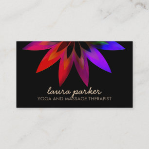 Carte De Visite Aquarelle Lotus Fleur Logo Yoga Santé de guérison