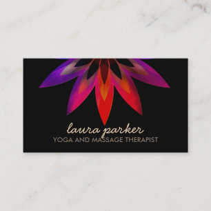 Carte De Visite Aquarelle Lotus Fleur Logo Yoga Santé de guérison