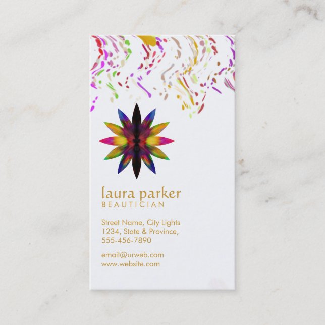 Carte De Visite Aquarelle Lotus Fleur Yoga Méditation Spa de santé (Devant)