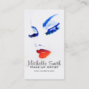 Carte De Visite Aquarelle maquillage visage marque artiste