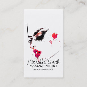 Carte De Visite Aquarelle maquillage visage marque artiste