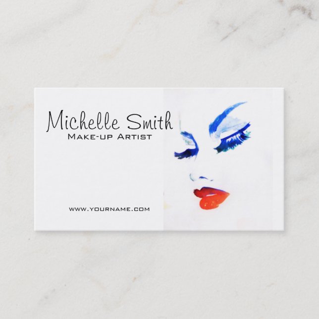 Carte De Visite Aquarelle maquillage visage marque artiste (Devant)
