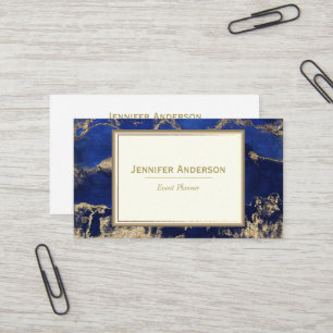 Carte De Visite Aquarelle Marbre bleu