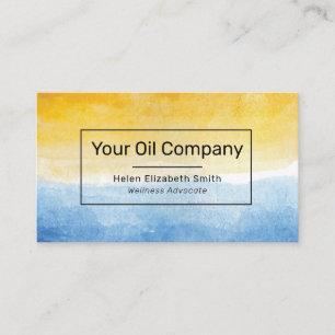 Carte De Visite Aquarelle Mer et Soleil Paysage Huiles Essentielle