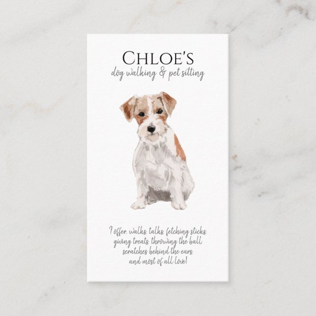 Carte De Visite Aquarelle mignonne chien animal de compagnie Sitte (Devant)