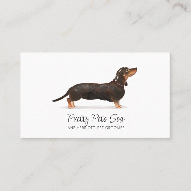 Carte De Visite Aquarelle mignonne Chien Groomer Chien Spa (Devant)