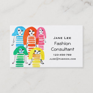Carte De Visite Aquarelle mignonne de Fashion Consultant