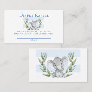 Carte De Visite Aquarelle mignonne Elephant Garçon Bébé Déchets Ra