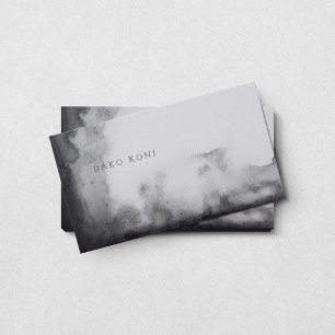 Carte De Visite Aquarelle minimaliste en noir et blanc