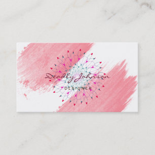 Carte De Visite Aquarelle moderne Abstrait élégant rose jaune