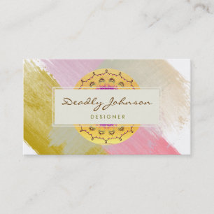 Carte De Visite Aquarelle Moderne Abstraite élégante Damas Artiste