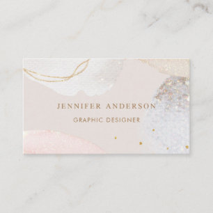 Carte De Visite Aquarelle moderne beige abstraite 