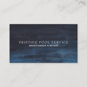 Carte De Visite Aquarelle moderne bleu marine simple