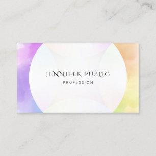 Carte De Visite Aquarelle Moderne Design simple Modèle élégant