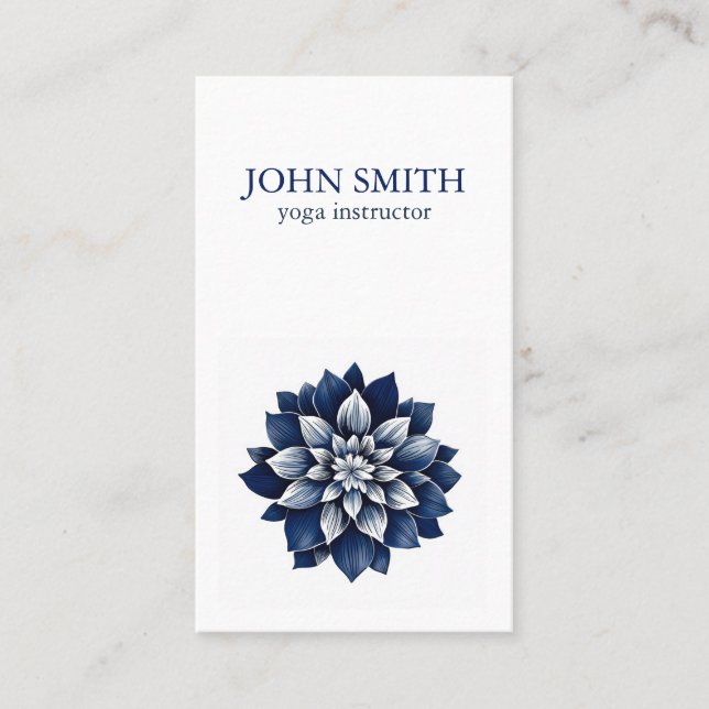 Carte De Visite Aquarelle moderne Lotus Fleur Logo Yoga (Devant)