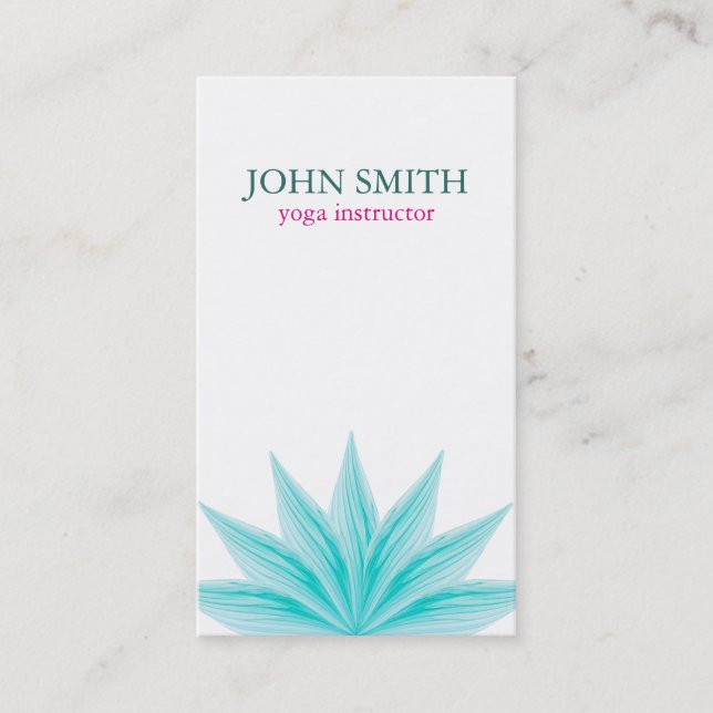 Carte De Visite Aquarelle moderne Lotus Fleur Logo Yoga Business (Devant)