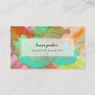 Carte De Visite Aquarelle Moderne Peinture Abstraite Artiste Strok