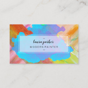 Carte De Visite Aquarelle Moderne Peinture Abstraite Artiste Strok
