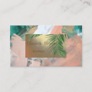 Carte De Visite Aquarelle Moderne Professionnelle, Feuille de Palm