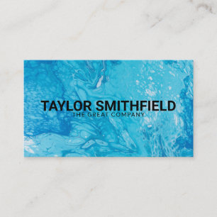 Carte De Visite Aquarelle moderne simple Bleu Pink Peinture Busine
