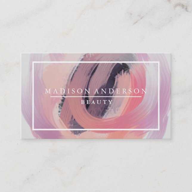 Carte De Visite Aquarelle Moderne Simple & Classique Beauté Rose B (Devant)
