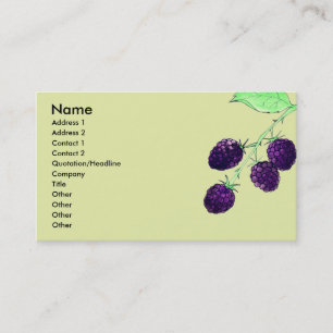 Carte De Visite Aquarelle Mûre Violette Botanique