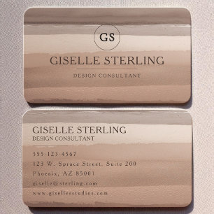 Carte De Visite Aquarelle neutre Beige Brown Minimal Moderne