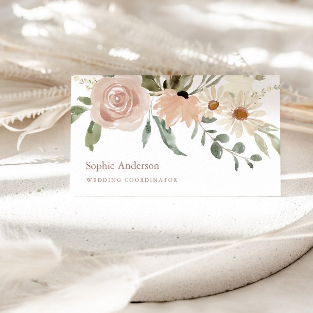 Carte De Visite Aquarelle neutre Botanique Floral (Créateur téléchargé)