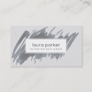 Carte De Visite Aquarelle noire blanche Splatter Abstrait moderne