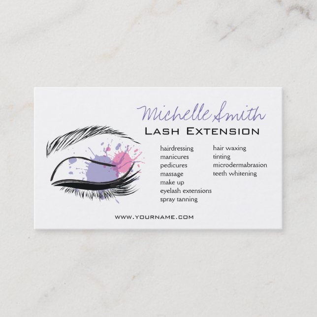 Carte De Visite Aquarelle oculaire cils Lash icône d'extension (Devant)