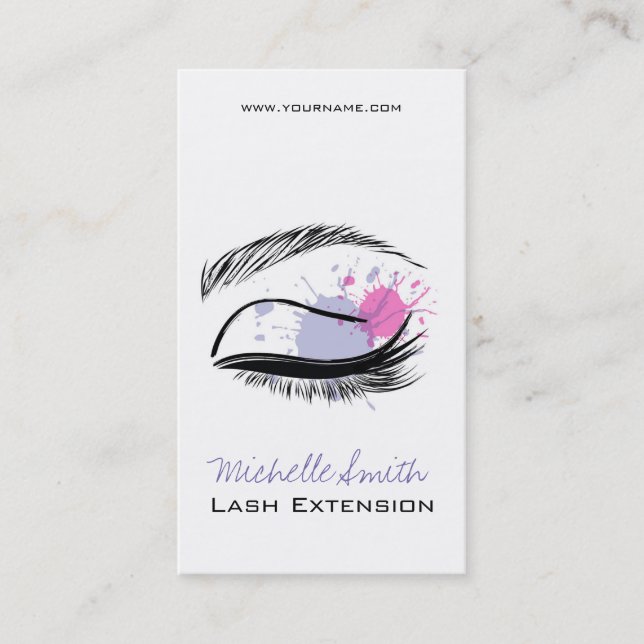 Carte De Visite Aquarelle oculaire cils Lash icône d'extension (Devant)