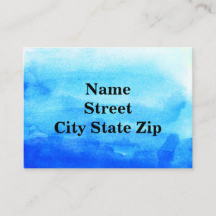 Carte De Visite Aquarelle Ombrée Bleue