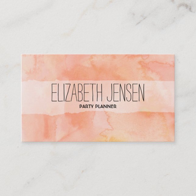 Carte De Visite Aquarelle orange Businesscard de pêche (Devant)